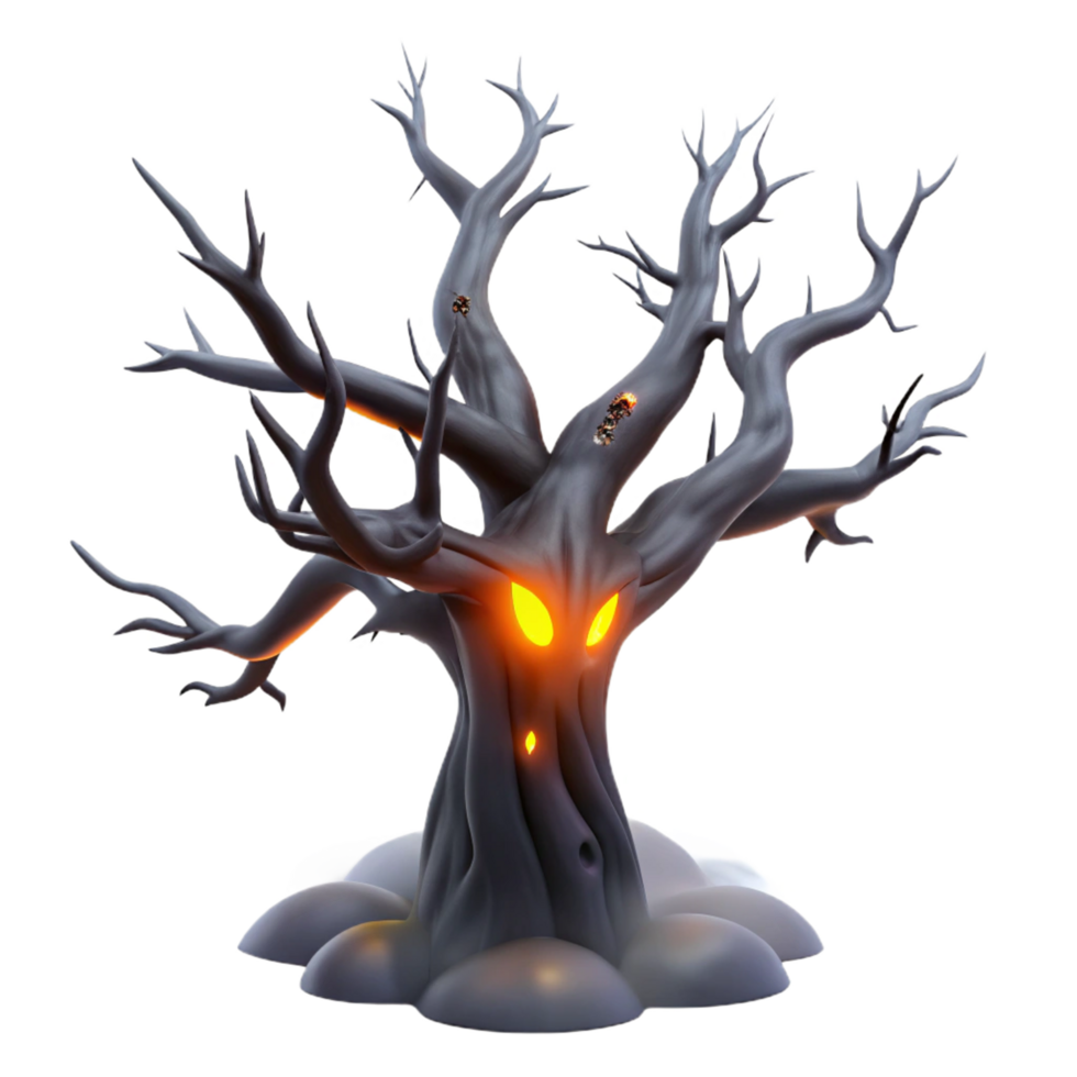 Glowing Eyes 3D Tree Illustration png