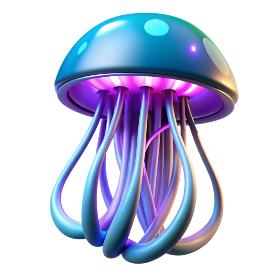 Glowing Jellyfish like 3D Render Abstract Background Illustration png