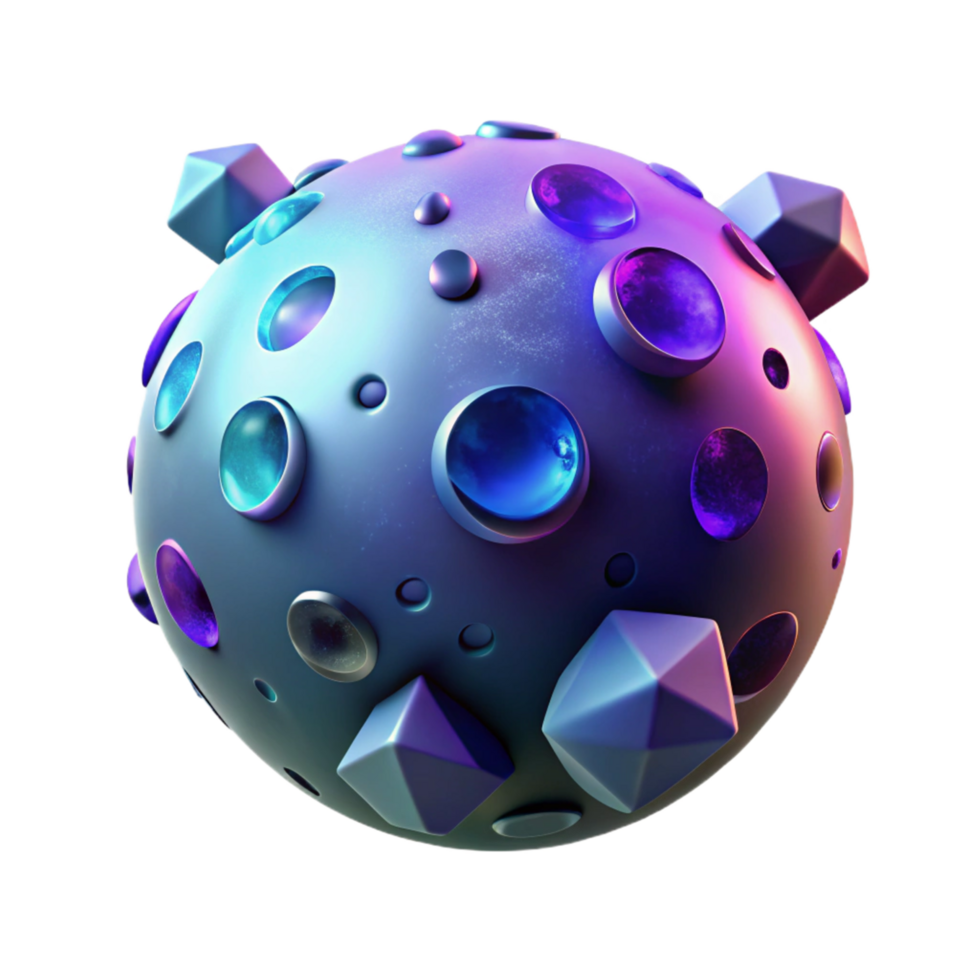 3D Abstract Sphere with Gems png