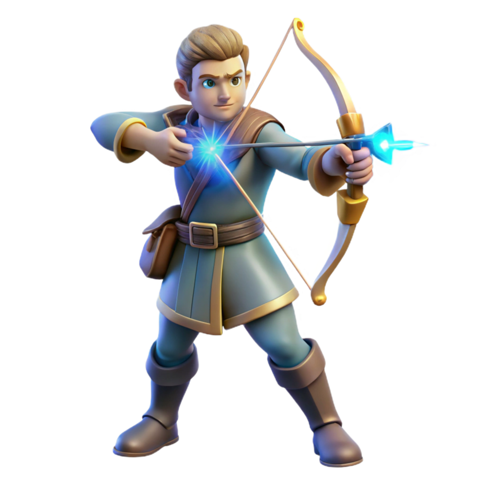 3D Render Archer Boy png