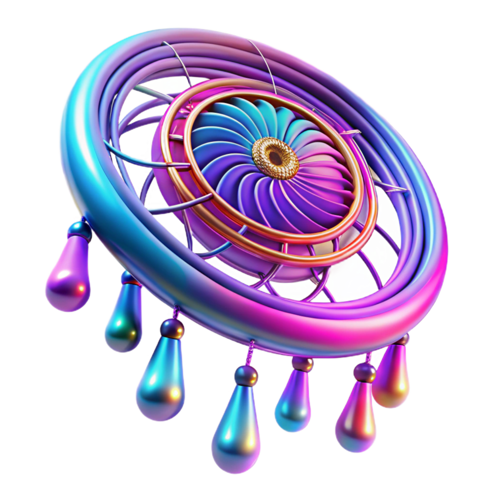 3D Render Colorful Abstract Ornament png