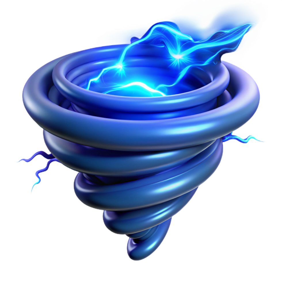 Blue Energy Vortex 3D Illustration png