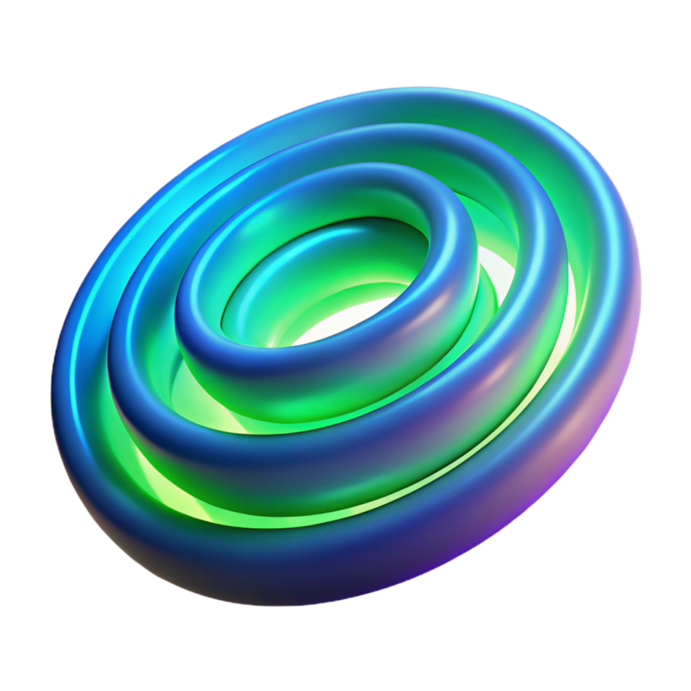 Abstract 3D Green Blue Rings Background png