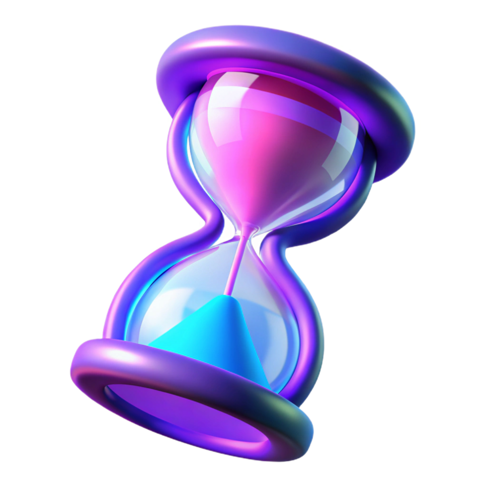Vibrant 3D Render of a Futuristic Hourglass Abstract Background Illustration png