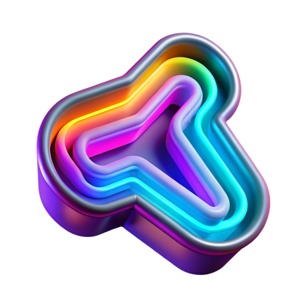 Vibrant Neon 3D Abstract Background Illustration Featuring Intertwined Glowing Lines png