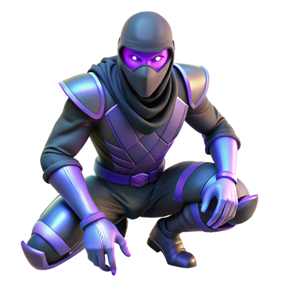 3D Render of a Ninja Warrior png