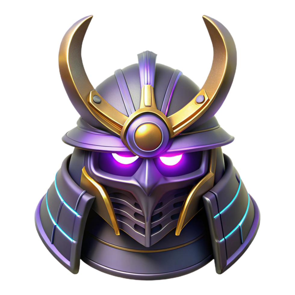 3D Render Samurai Helmet Illustration png