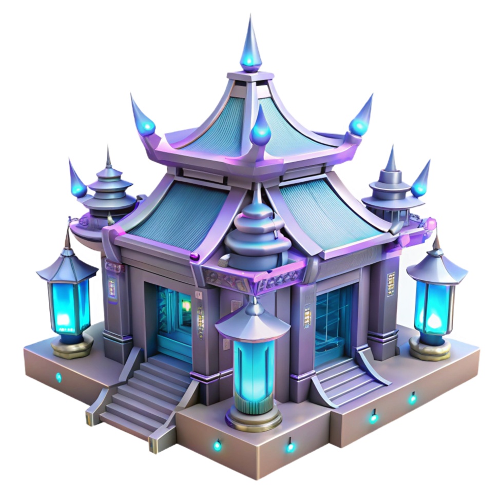 Enchanted Pagoda 3D Render Fantasy Architecture Game Asset png