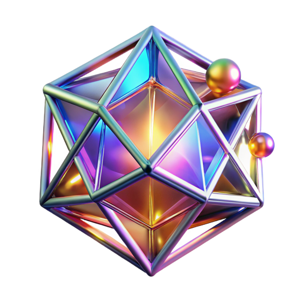 Iridescent 3D Geometric Structure png