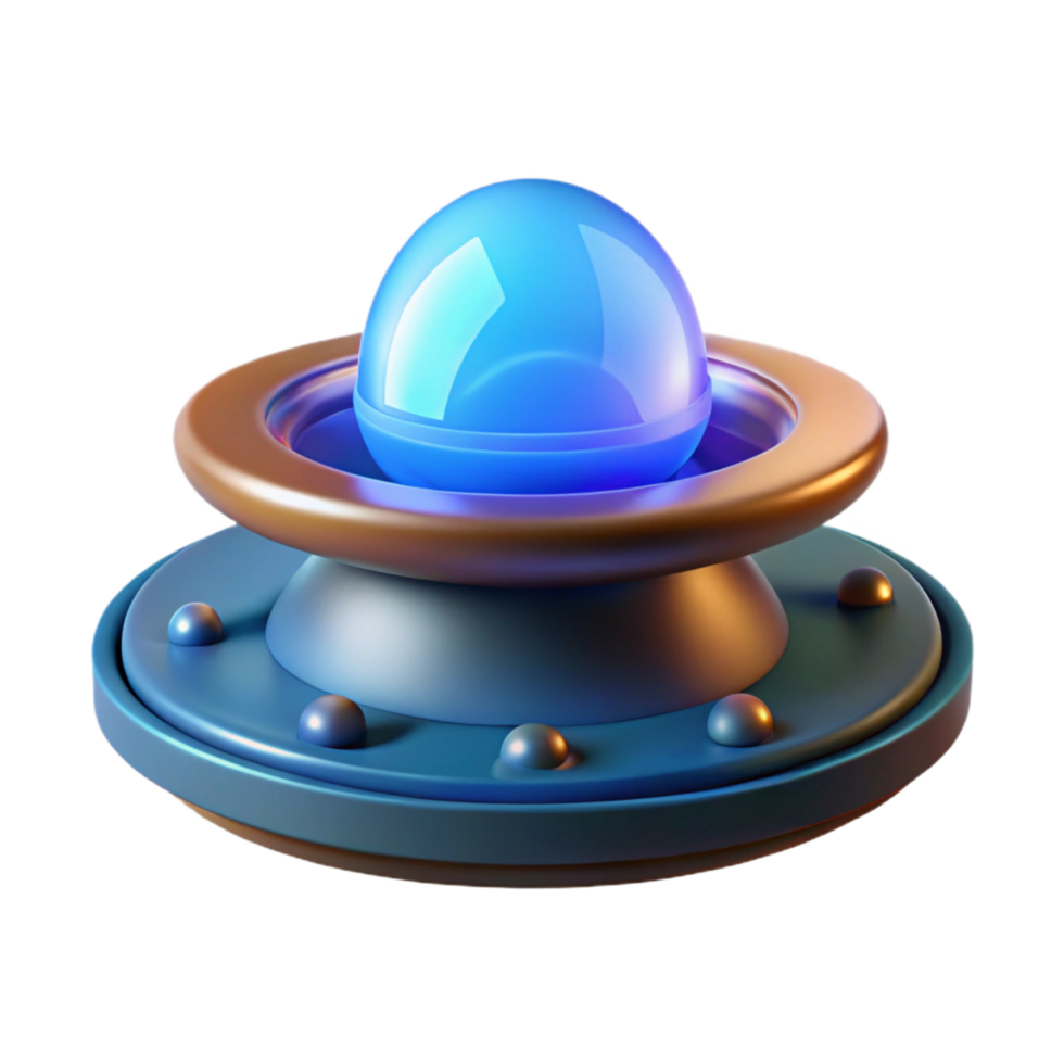 3D Render Glowing Orb Futuristic Object png