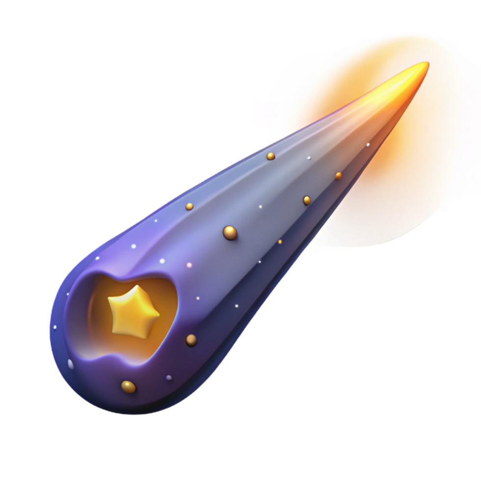 3D Illustration of a Shooting Star png