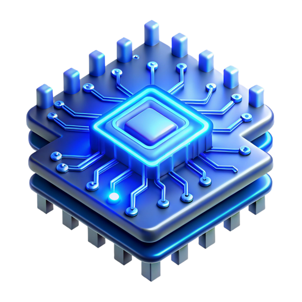 3D Illustration of a Microchip png