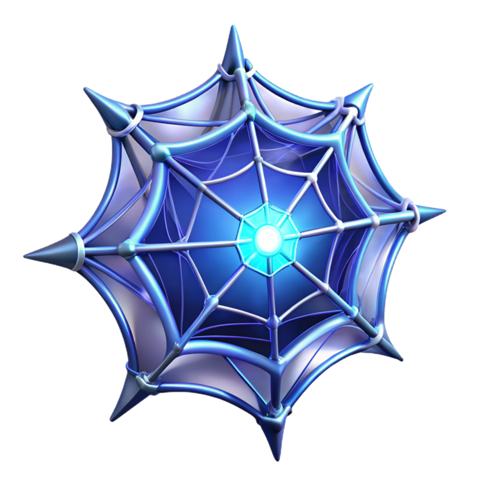 3D Render Blue Web Structure png
