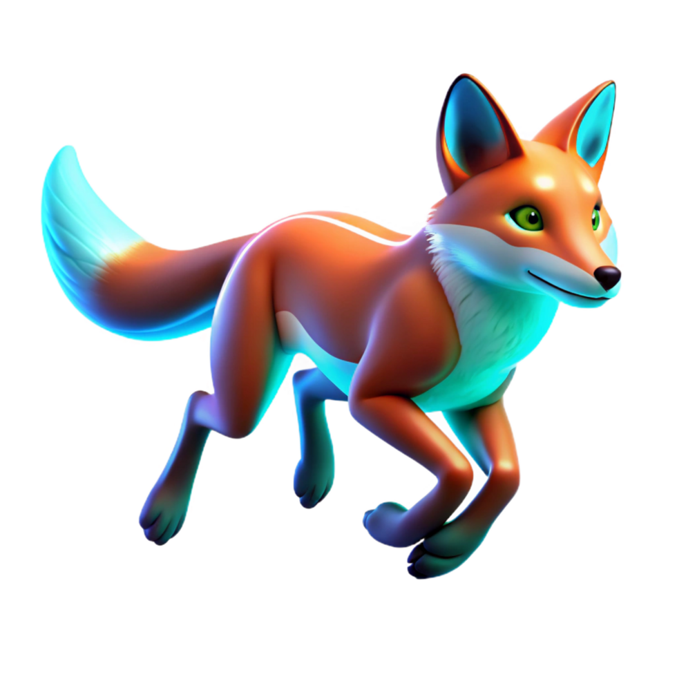 3D Render of a Vibrant Fox png