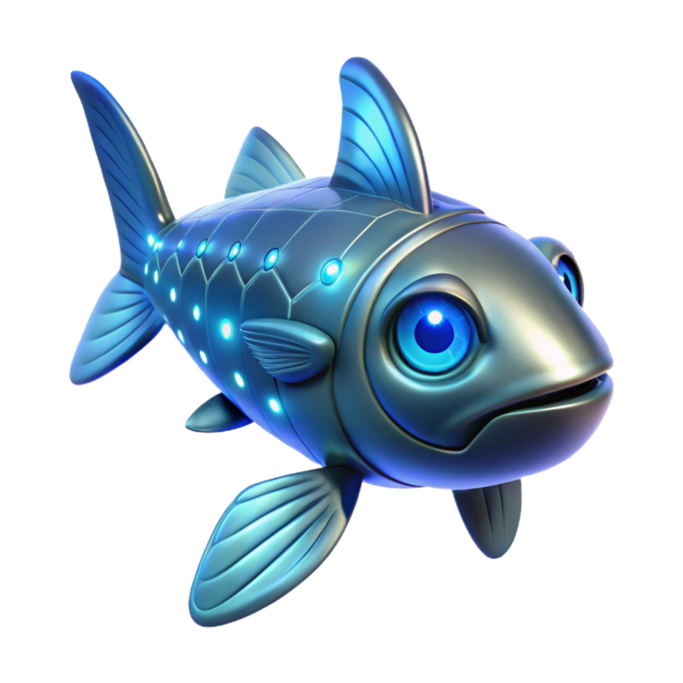 3D Render of a Futuristic Robotic Fish png
