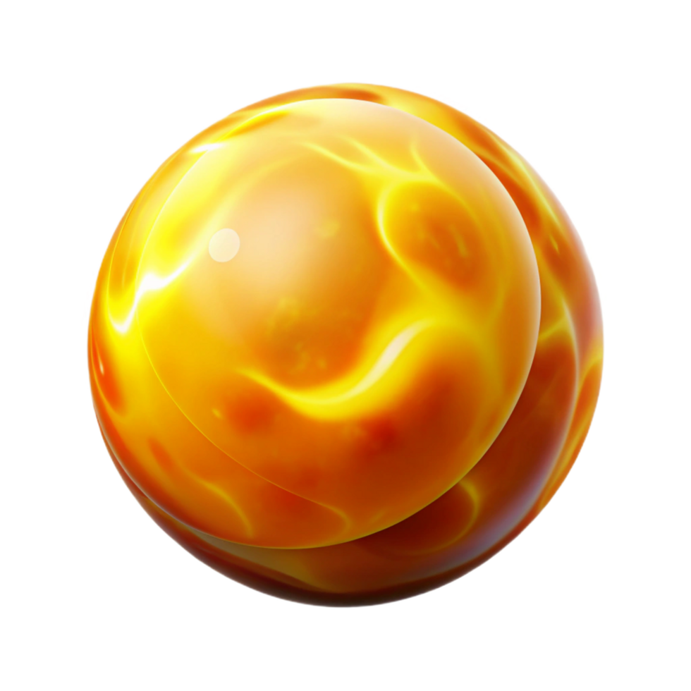 Fiery Orange Abstract 3D Sphere png