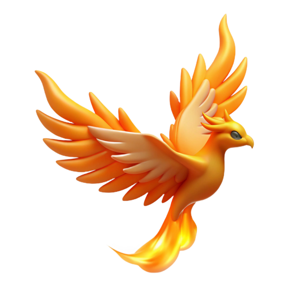 3D Render of a Fiery Phoenix Illustration png
