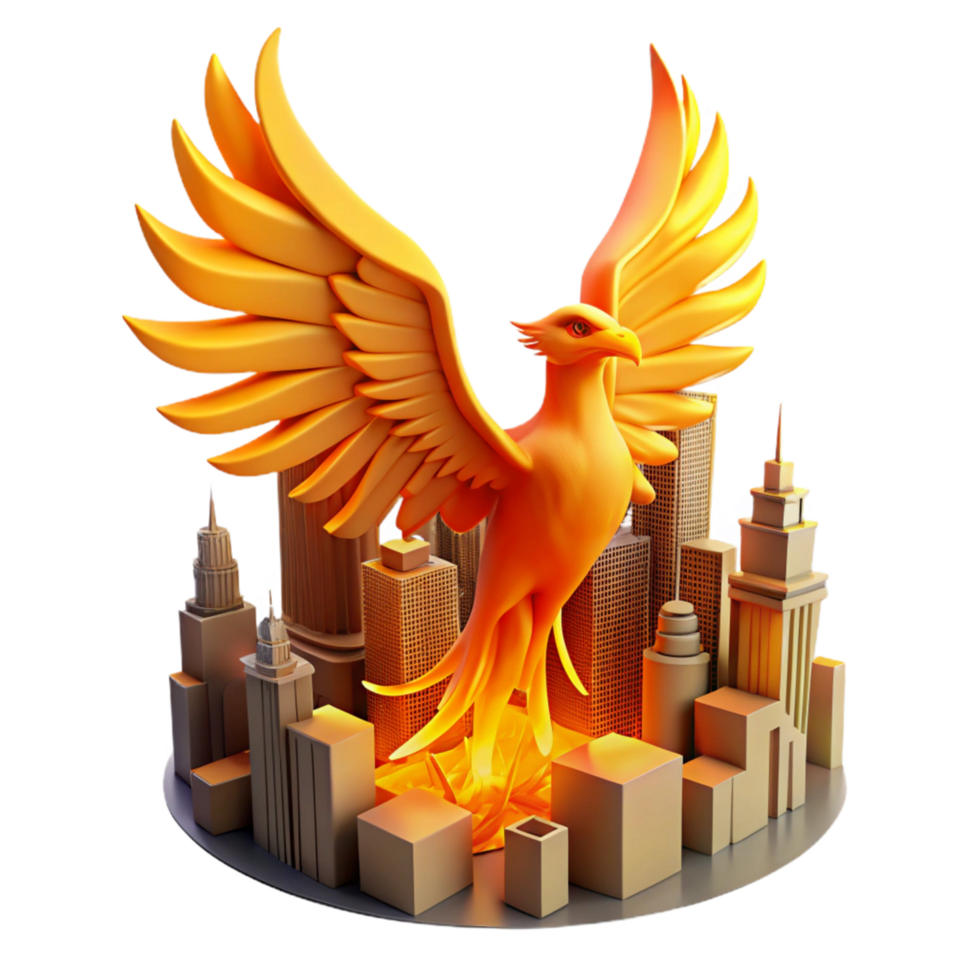 Phoenix Rising A City's Rebirth from the Ashes png