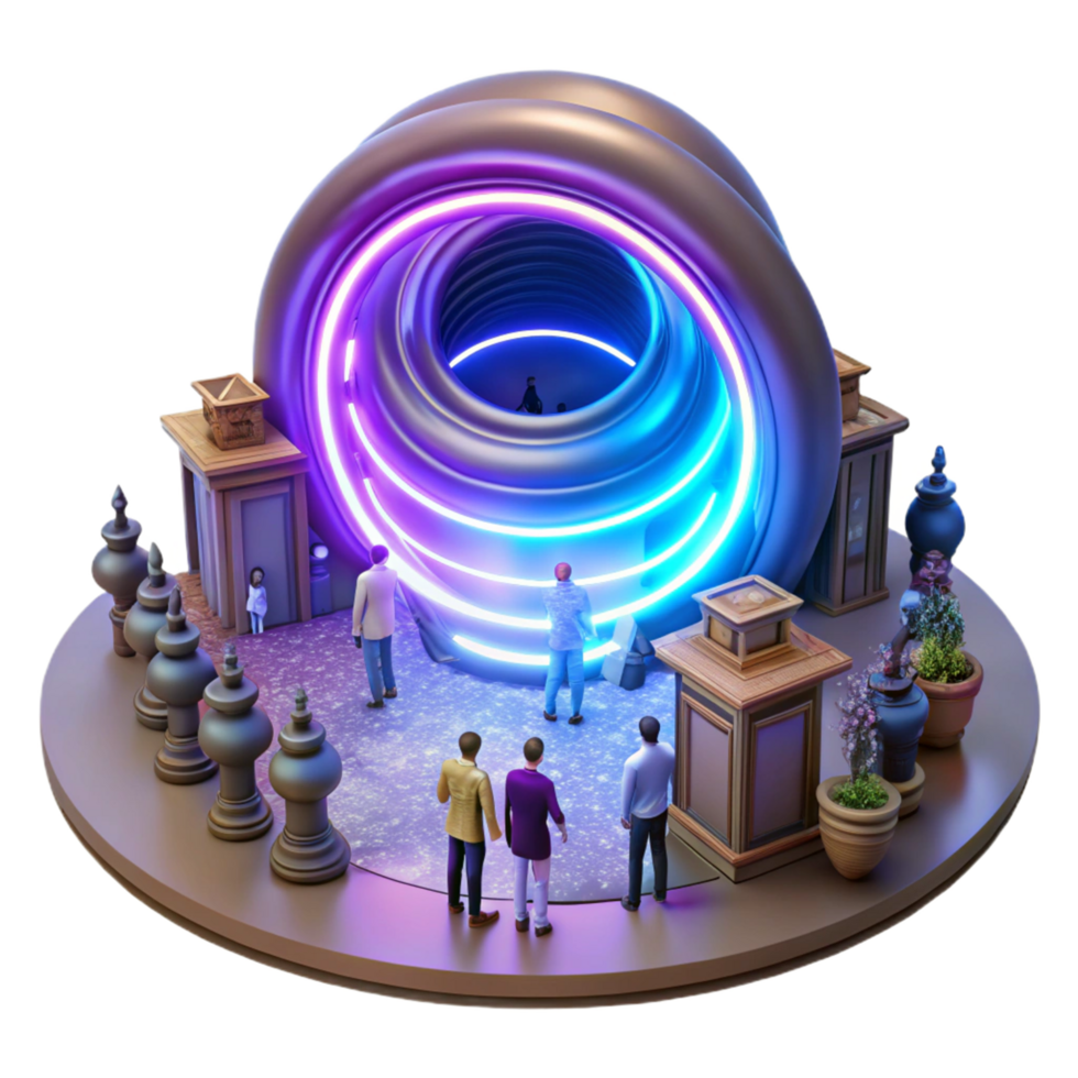 3D Render of a Futuristic Portal png