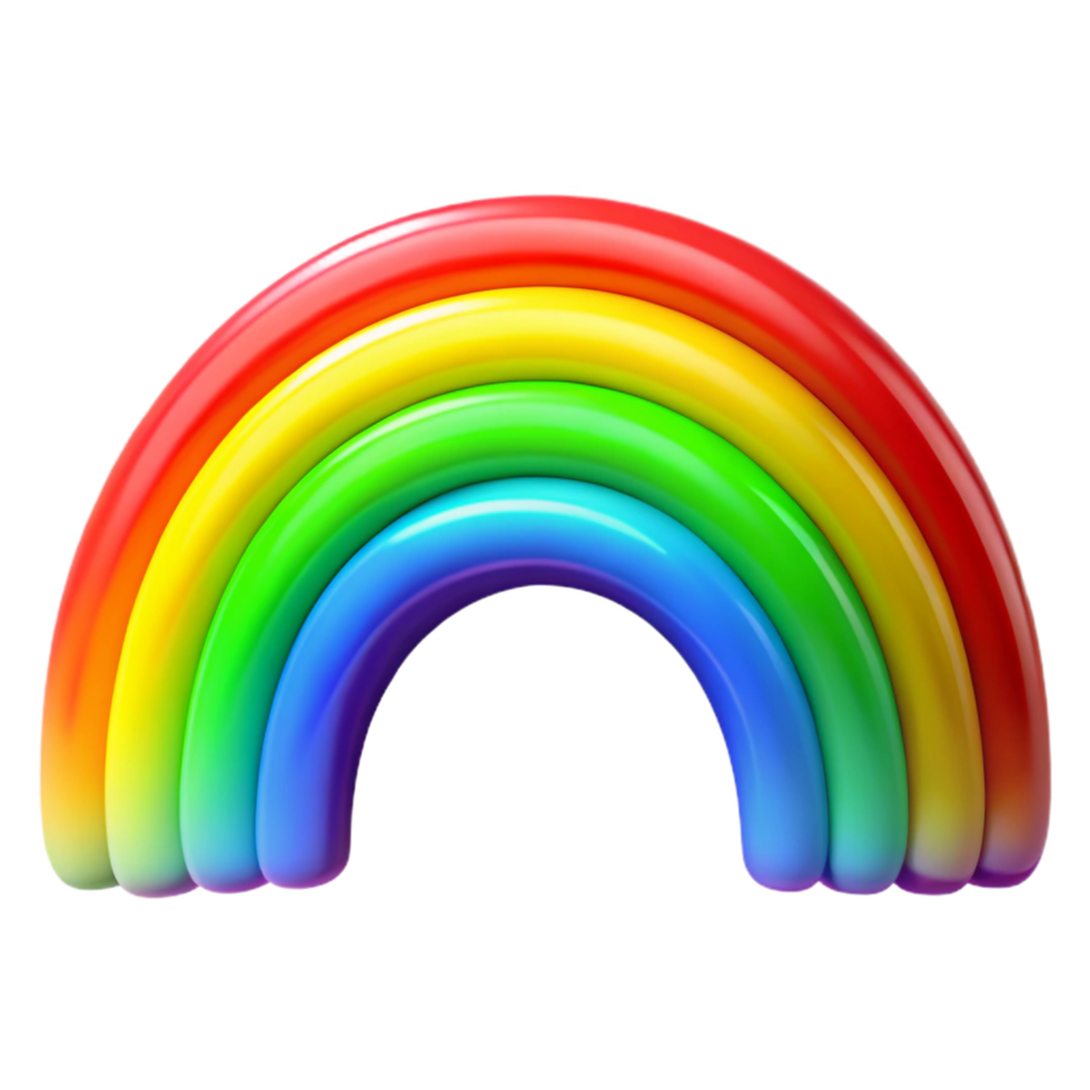 Vibrant Rainbow Arch 3D Illustration A Colorful Spectrum Graphic Resource png