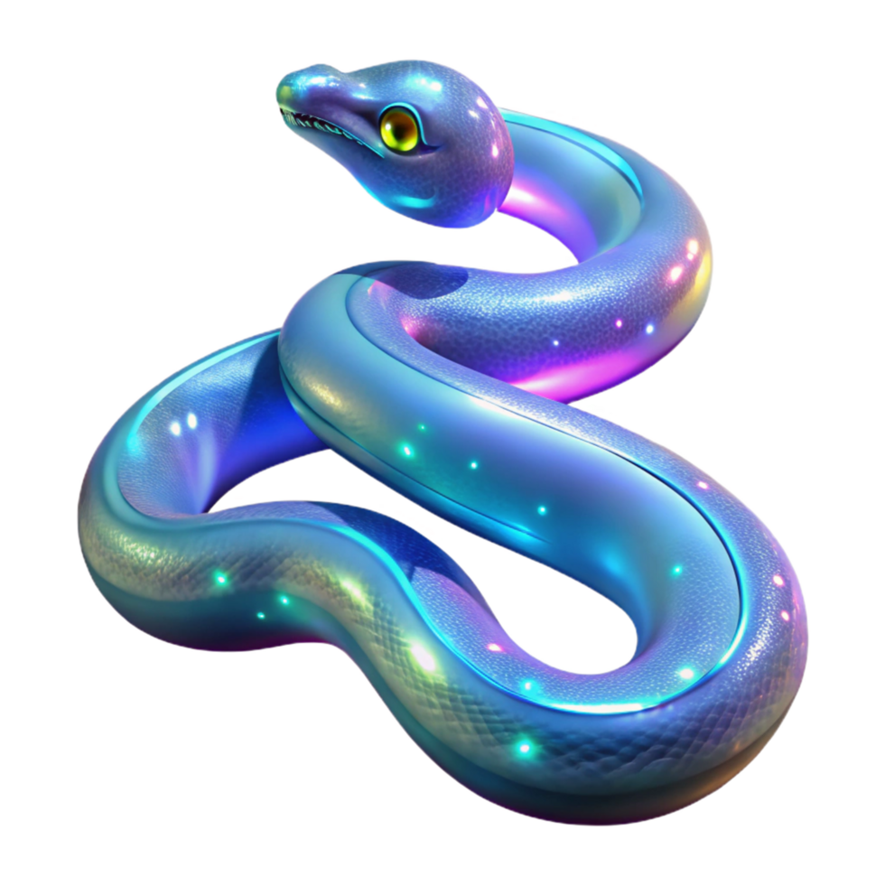 Glowing Serpent 3D Render png