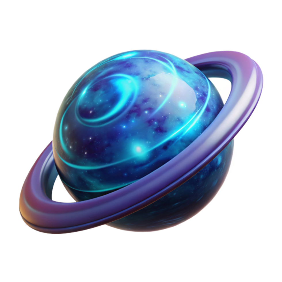 3D Render of a Glowing Planet png