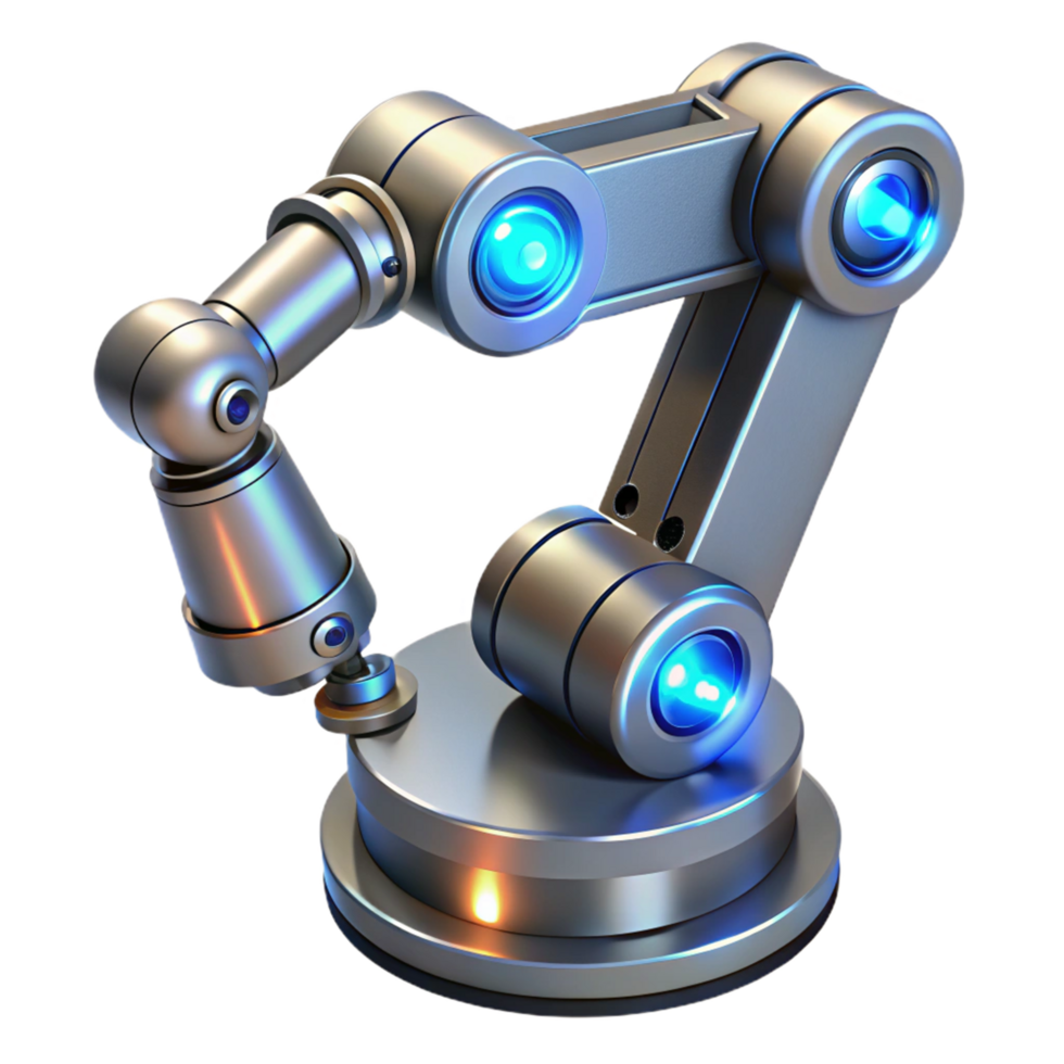 3D Render of a Robotic Arm Futuristic Industrial Automation Technology png