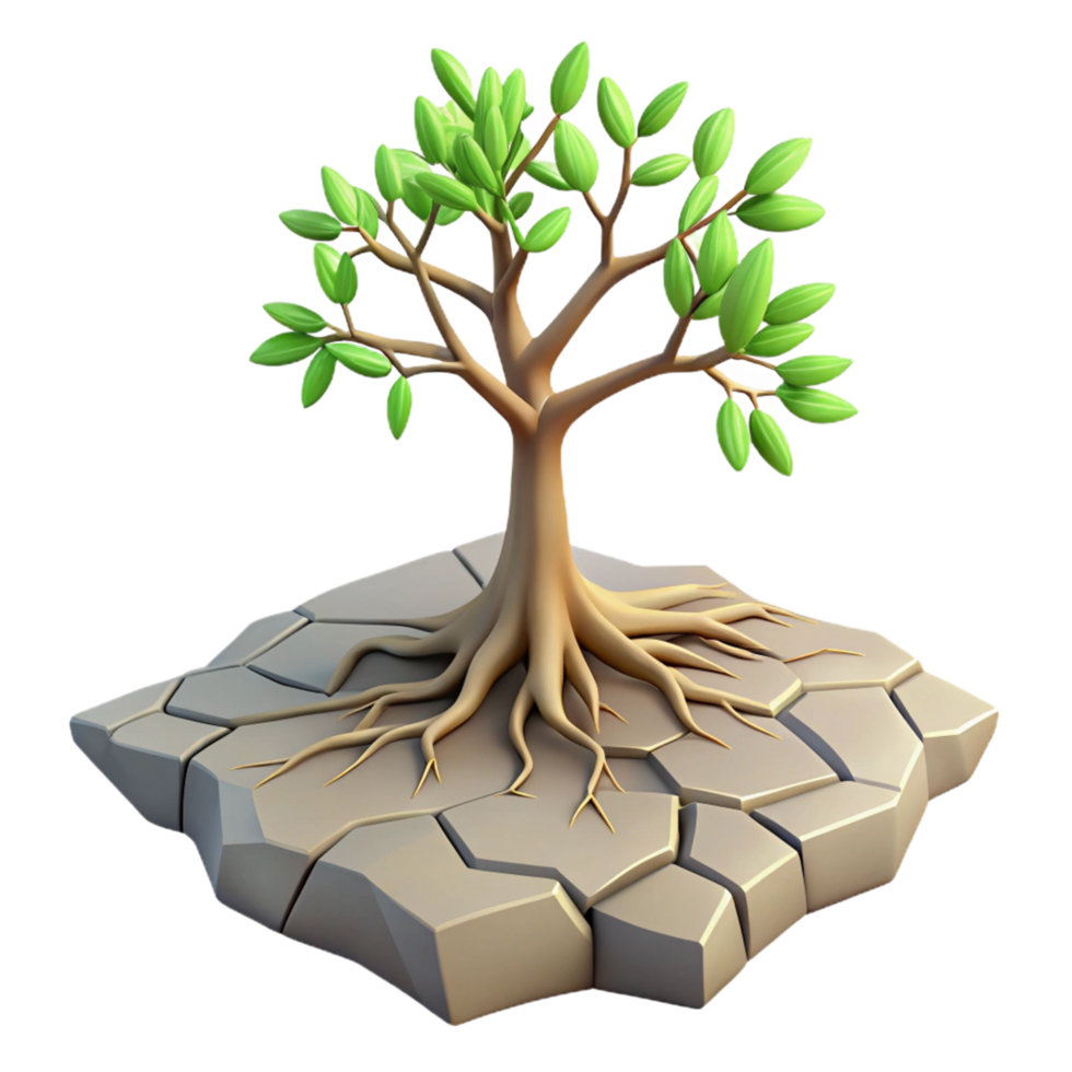 Resilience A Tree's Growth in Arid Conditions png