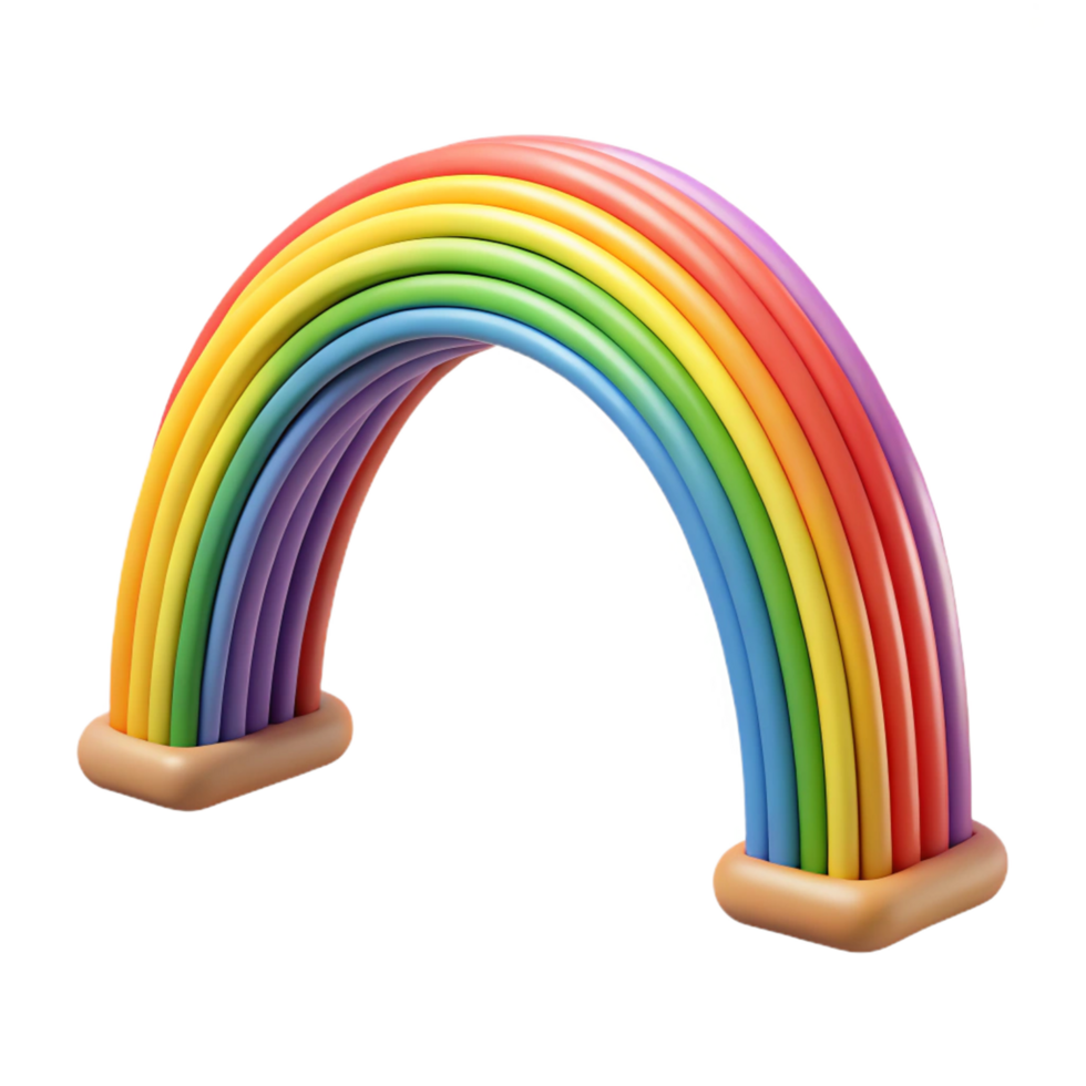 Colorful Rainbow Arch 3D Render of a Playful Arc png