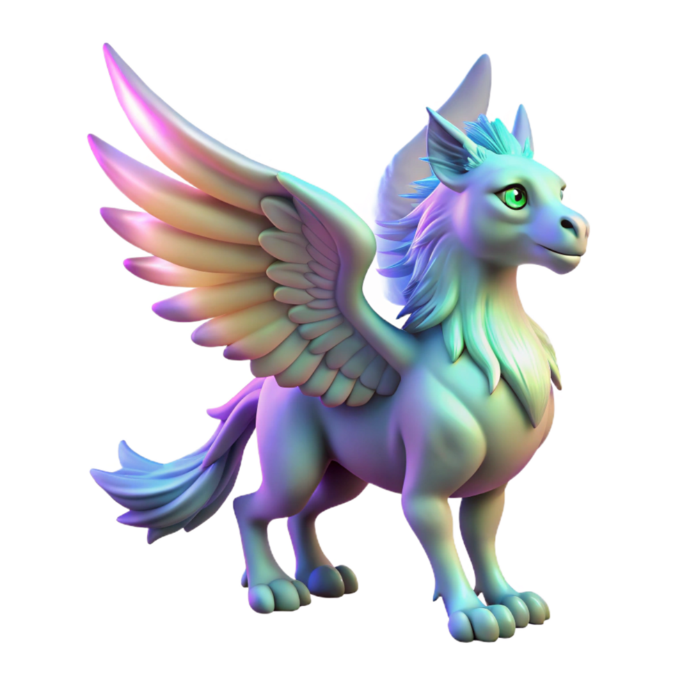 3D Render of a Pastel Fantasy Hippogriff png