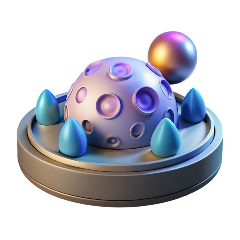 3D Render Abstract Moon Scene png