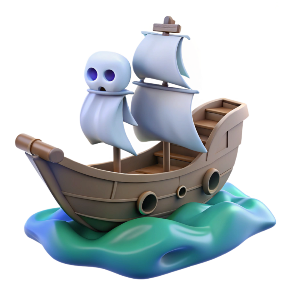 3D Render Ghost Ship Illustration png