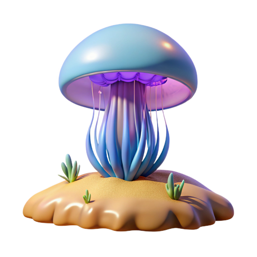 3D Render of a Fantasy Mushroom png