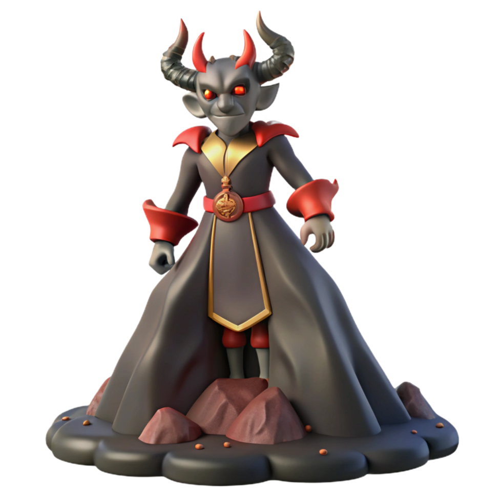 3D Render Dark Fantasy Demon Lord Illustration png