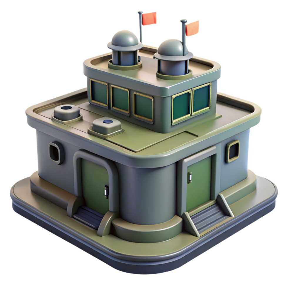 Futuristic Control Center 3D Model of a Modern Building png