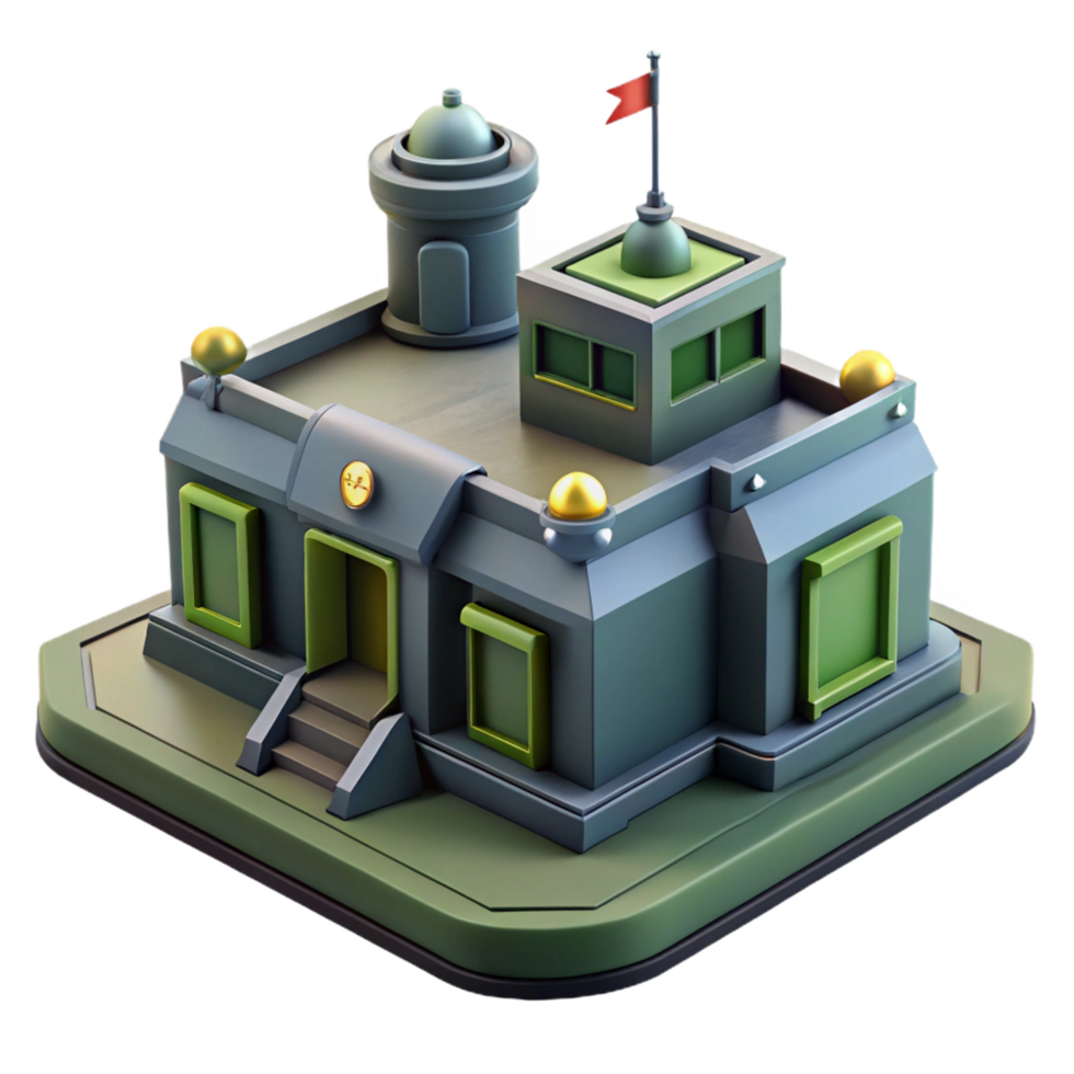 Stylized 3D Model of a Fortress png