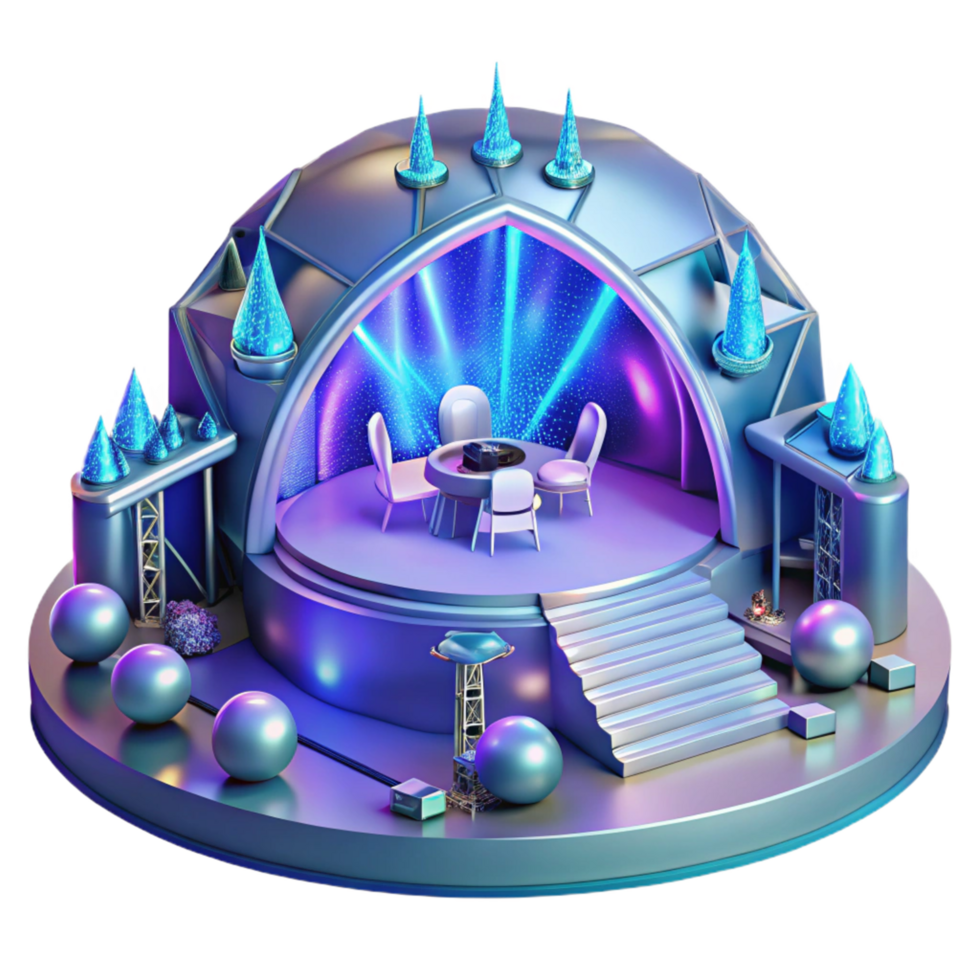 Futuristic Stage 3D Render png