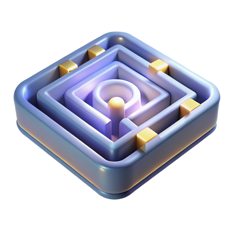 3D Abstract Maze Illustration png