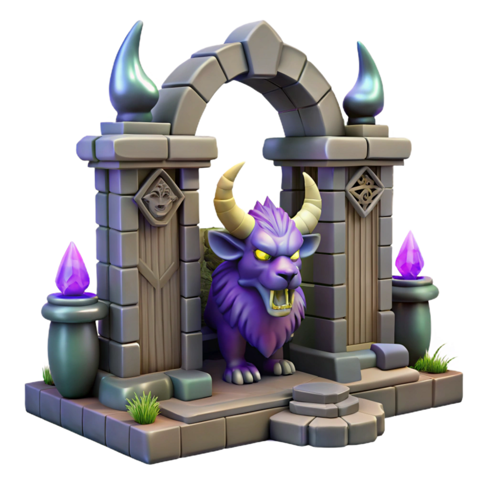 3D Render Fantasy Creature Throne png