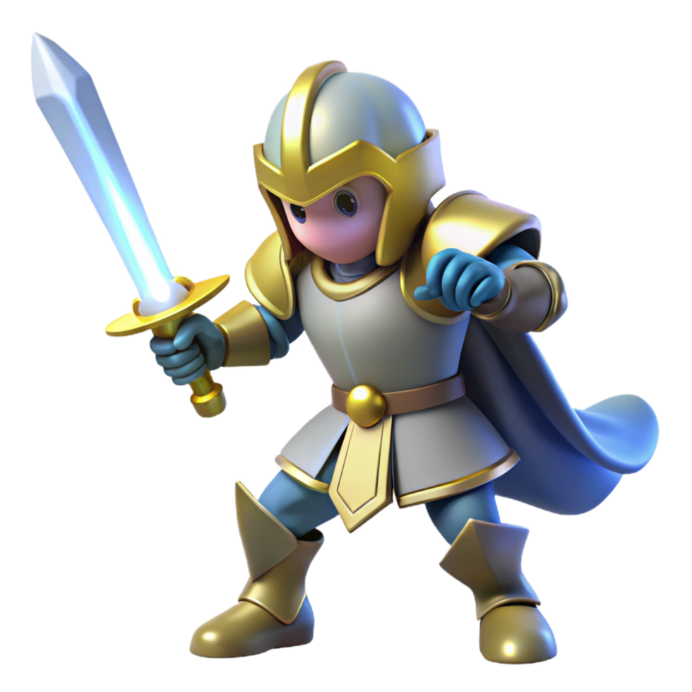 3D Render of a Cute Knight png