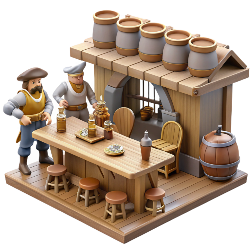 Medieval Tavern 3D Illustration png
