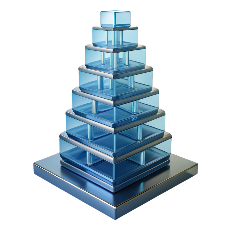Abstract 3D Glass Pyramid Structure png