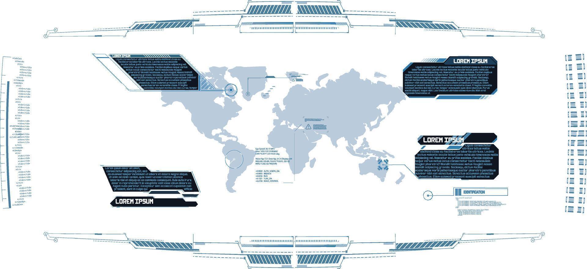 Interactive digital map with informative overlays in a modern design showing geographic locations. vector
