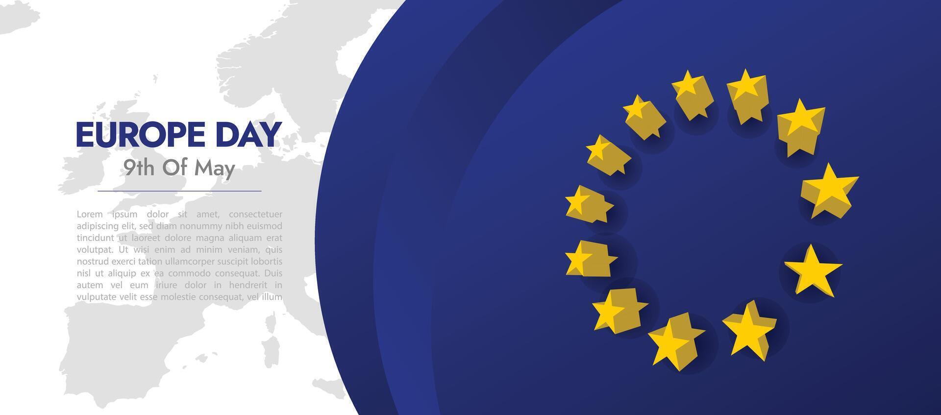 Dynamic Europe Banner Design for International and Cultural Events vector
