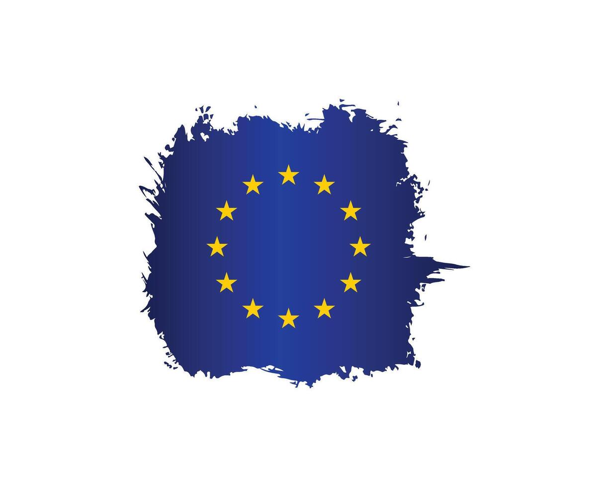 Dynamic brush stroke of the EU flag, perfect for creative branding and digital media vector