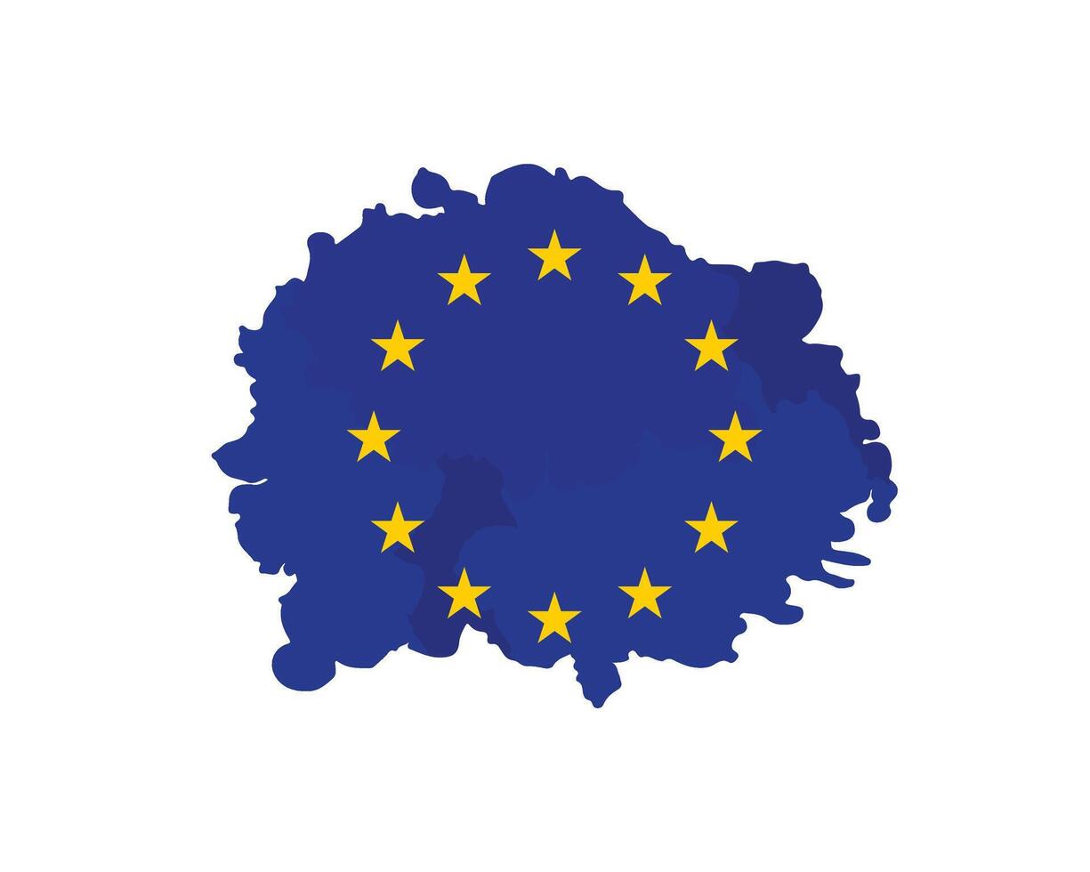 Rough painted Europe flag brush stroke, ideal for marketing and campaign visuals vector