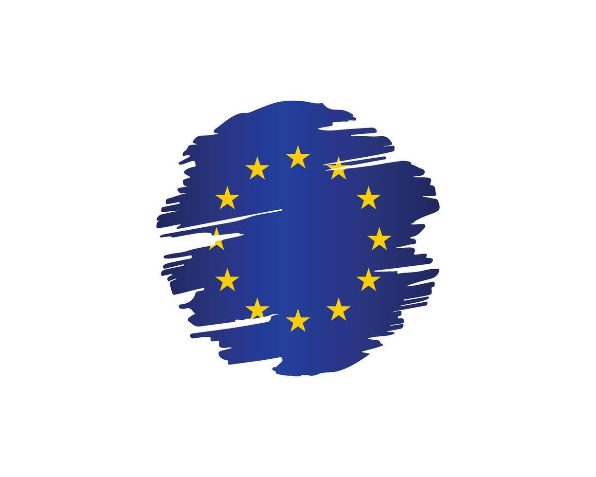 European Union flag with a bold brush stroke effect, perfect for creative and professional designs vector