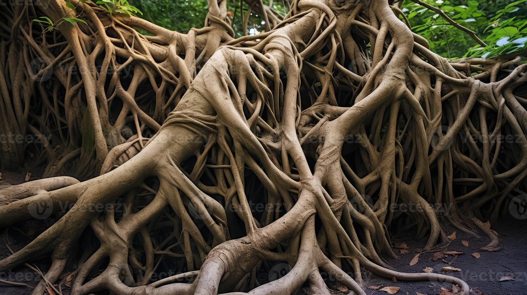 cluster underground tree roots photo