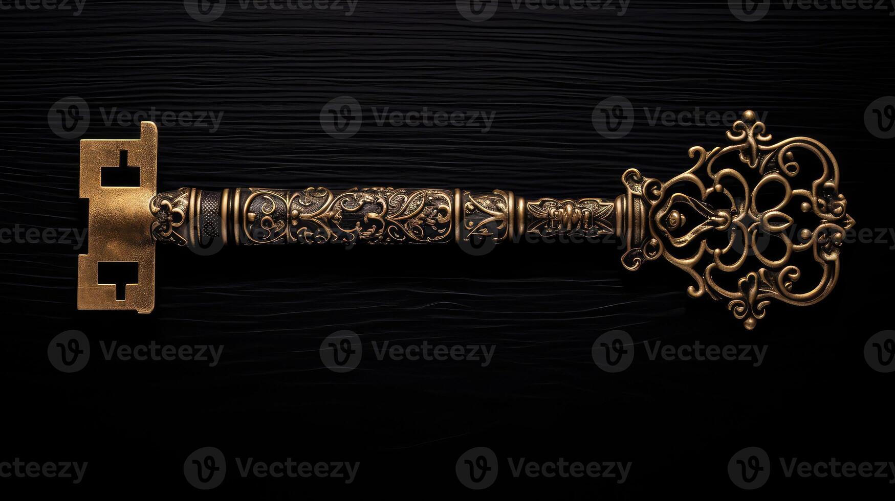 ornate key black and gold photo