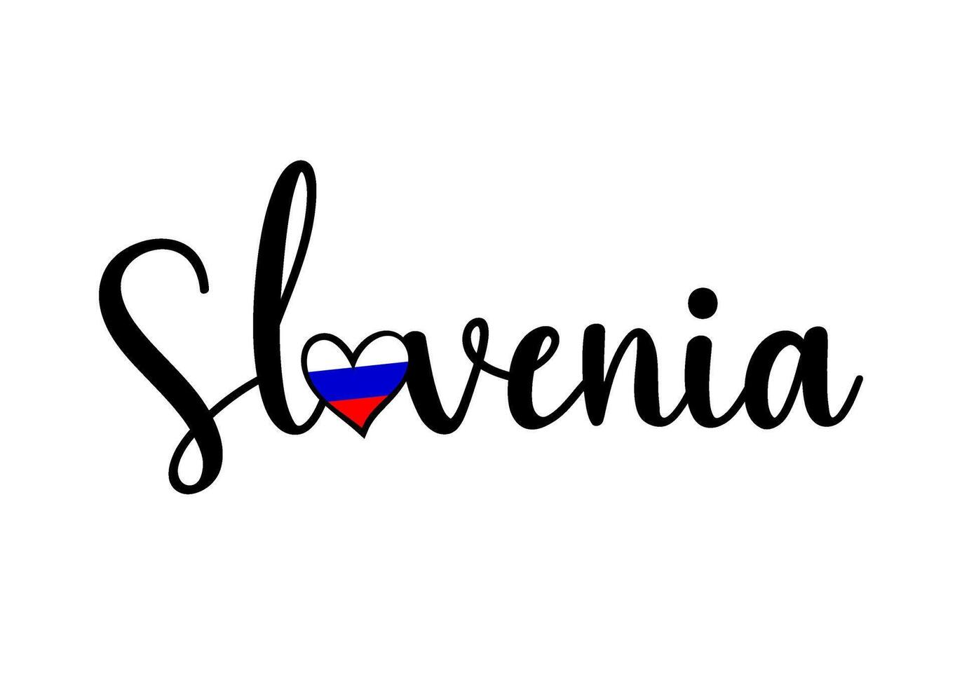 Slovenia hand drawn calligraphy lettering. Design element for cards, banners, flyers, T shirt prints isolated on white background. vector
